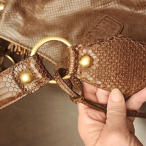 Talbot's Croc Embossed Brown Leather Bag Vintage NWOT - Picture 7 of 14